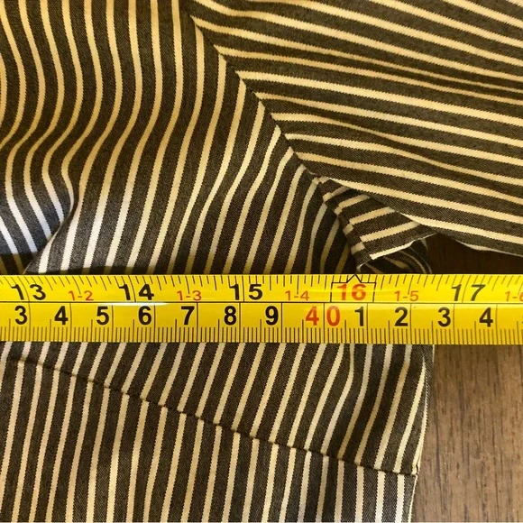 J. Jill Top Women's XS Gray White Striped Tie Front 3/4 Sleeves Casual Top - Picture 10 of 11